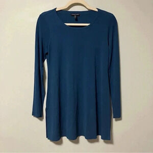Eileen Fisher 100%  silk teal blue XS/S